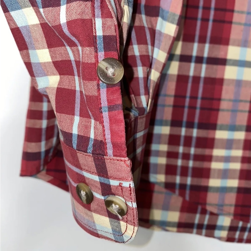 Roper Red Plaid Button Up Shirt Mens Long Sleeve Western Adult Medium - Picture 4 of 10